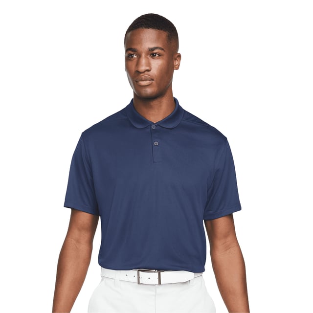 Nike Mens Victory Dri-FIT Polo Shirt (College Navy) 100% Recycled Polyester. Design: Logo. Neckline: Ribbed, Turn Down Collar. Hem: Ribbed. Sleeve-Type: Short-Sleeved. Fabric Technology: Breathable, Dri-FIT, Moisture Wicking. Forward Shoulder Seams.