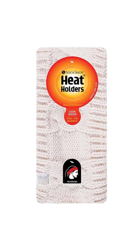 With Heat Holders, you know that warmth is a guarantee. That's why Heat Holders have now developed a ladies winter. This way you can keep your ears and head warm without compromise on your hair-do. Headbands are a great alternative to regular beanie hats as with a Heat Holders headband you are given the freedom to wear your hair however you want, whether in a bun or ponytail. These Heat Holders headbands are made with Heat Holders specially developed high performance thermal yarn, which provides insulation against cold with superior moisture breathing abilities. The inside of these headbands are made from Heat Holders plush fur-like fleece lining - Heat Weaver. This insulation layer maximises the amount of warm air held close to the skin. Keeping you warmer, for longer. These ladies headbands are stylish and warm, the outer being a classic chunky cable knit design, making it fit in with any winter fashion. They are available in one size and in 2 colours; black and purple. They are made of an outer of 100% Acrylic and lining of 100% Polyester.
