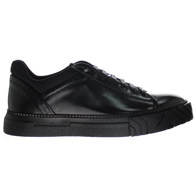 Womens black armani trainers best sale