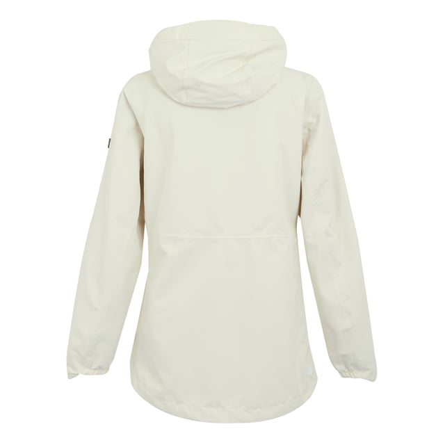 100% Polyester. Voering: Mesh, Bedrukt. Stof: structuur. Ontwerp: Logo, Effen, Tekst. 118gsm. Stoftechnologie: Ademend, Duurzaam Waterafstotend Afgewerkt, Isotex 10000, Waterdicht, Winddicht. Manchet: Gebogen, deels elastisch. Halslijn: Kapitein. Mouwtype: Met lange mouwen. Getapete naden. Kap Kenmerken: Op de kap gegroeid, Technisch, Knevelversteller, Bedrade piek. Zakken: 1 binnenzak, 2 zijzakken, ritssluiting. Bevestiging: Volledige ritssluiting. Waterdichte classificatie: 10000mm. 10000g/m²/24hrs. Zoom: Schokkoordzoom. 6 VK: 30 in. 8 UK: 32 in. 10 VK: 34 in. 12 VK: 36 in. 14 VK: 38 in. 20 VK: 45 in. 22 VK: 48 in. 24 VK: 50 in. 18 VK: 43 in. 16 VK: 40 in.