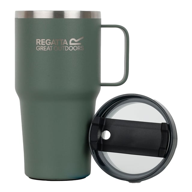 Material: Stainless Steel. Durable. Carry Handle, Double-Walled, Flip Up Straw, Hot Up To 6 Hours, Insulated, Keeps Drinks Cold For 12 Hours, Non-Slip Base, Rubber Base, Screw Top Lid, Spill-Proof Lid, Thermal. Design: Logo. Capacity: 0.6L.