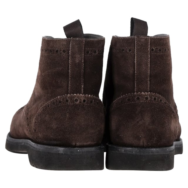 Tom Ford Laser Cut Lacer-Up Chukka Boots in Brown Suede display picture 1