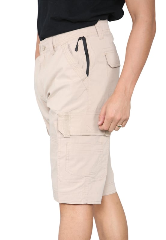 Cargoshorts voor heren Sneldrogende stretchshorts met meerdere zakken. - Beschikt over lichte stretch aan de tailleband. - Sneldrogend materiaal, knip- en naaiontwerp. Ontwerp met 9 zakken wordt geleverd met een speciaal vak voor een mobiele telefoon aan de linkerkant, beveiligd met ritssluiting, 2 voorzakken met extra stoffen stiksels, 2 zijzakken met klittenbandsluiting en boven zijzakken zijn er 2 kleine zakken. - 2 achterzakken met klittenbandsluiting. Ritssluiting, knoopsluiting. - Binnenbeenlengte 13". Gemaakt van duurzame, sneldrogende, hoogwaardige en elastische katoenmixstof. - Ideaal voor elke buitenactiviteit en dagelijks gebruik.