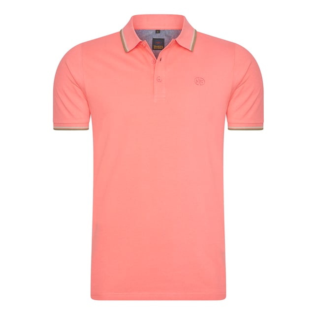 Mario Russo polotröja för män. Pikén är tillverkad i 100% bomull och har en normal passform.  Varumärke: Mario RussoModellnamn: Tipped Polo EdwardKategori: polo för mänMaterial: bomullFärg: rosa