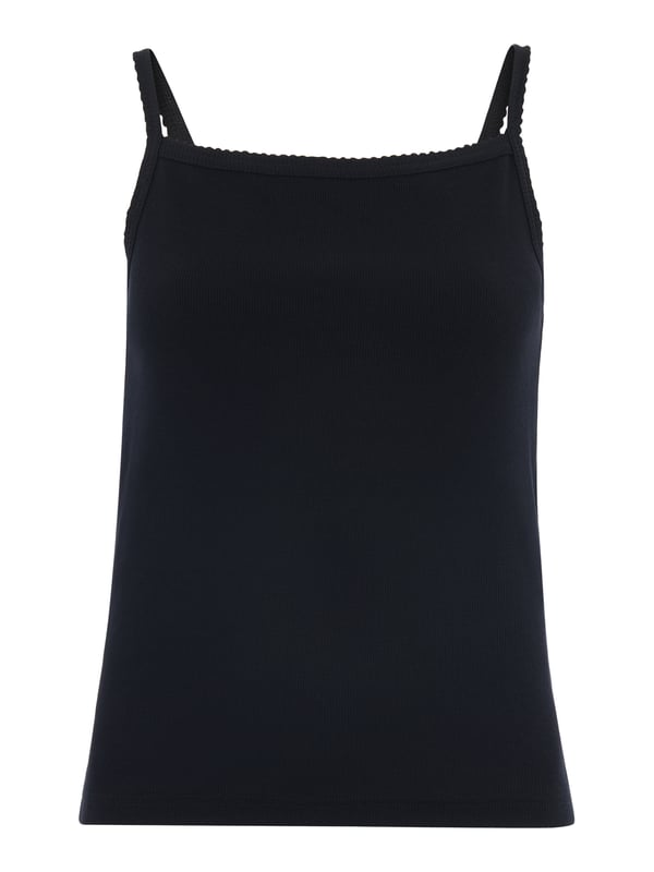 Dress up for comfort with this sleek Scallopped Vest, featuring a soft ribbed material and charming scalloped detailing. A versatile addition to your wardrobe, perfect for layering or as a chic stand-alone piece. Ideal for everyday elegance.