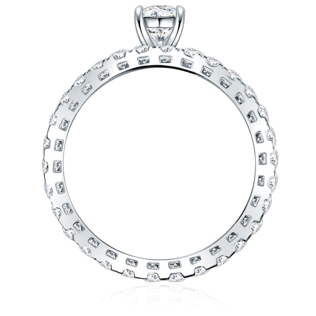 If you are looking for a very special accessory for engagement, this exclusive ring set will make the perfect decision. The engagement ring is half filled with zirconia crystals and is crowned by a solitaire in a recording. An enchanting addition is the fully occupied band ring, which can be worn both solo and as a pretense ring. A sparkling ring duo in which your loved one is guaranteed to fall in love immediately! The zirconia crystals in the elaborate brilliant cut are caught in filigree ring rails made of rhodium -plated sterling silver - an affordable alternative to expensive diamond rings.