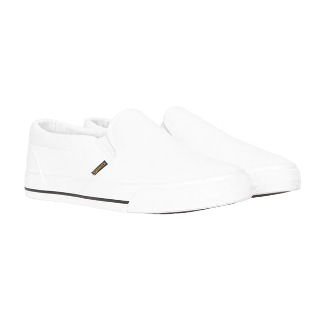 Upper: Cotton, Polyester. Padded Ankle. Flat. Cut: Low Cut. Design: Contrast, Logo, Rubber Badge. Toe Style: Round. Packaging: Boxed. Fastening: Slip-on.