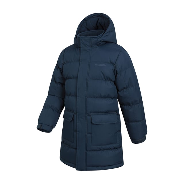Lining: Fleece. Fabric: Microfibre. Design: Logo, Quilted. 260gsm. Fabric Technology: Durable, DWR Finish, Insulating, Soft. Neckline: Hooded. Sleeve-Type: Long-Sleeved. Padded, Snug Fit. Hood Features: Detachable Hood. Length: Longline. Pockets: Flap Closure, Zip. Fastening: Full Zip. 11-12 Years: 31 in. 7-8 Years: 26 in. 9-10 Years: 29 in. 13 Years: 33 in.