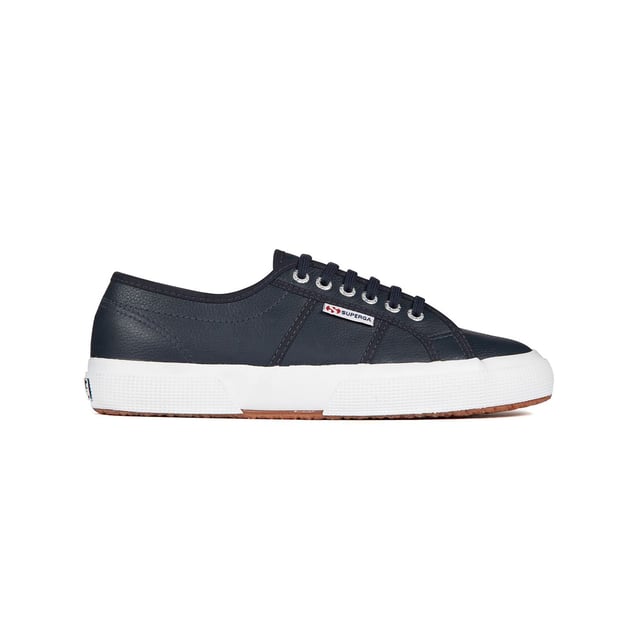 Superga navy best sale leather trainers