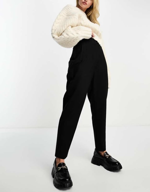 Trousers & Leggings by ASOS DESIGN Make your jeans jealous High rise Pleat details Regular, tapered fitSold By: Asos