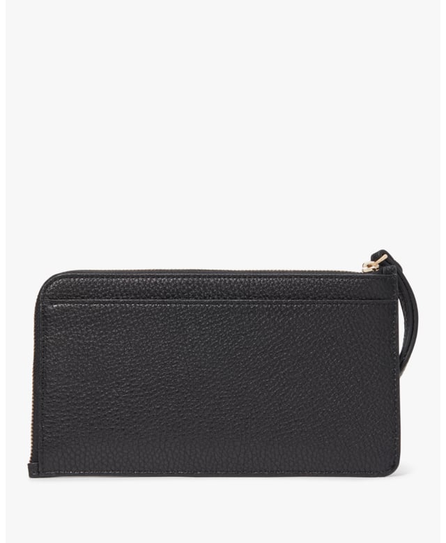 Lucy Pebbled Leather Medium L-Zip Wristlet, 3 Credit Card Slots, Back Slip Pocket,  Width: 11.50 Cm,  Height: 20.00 Cm