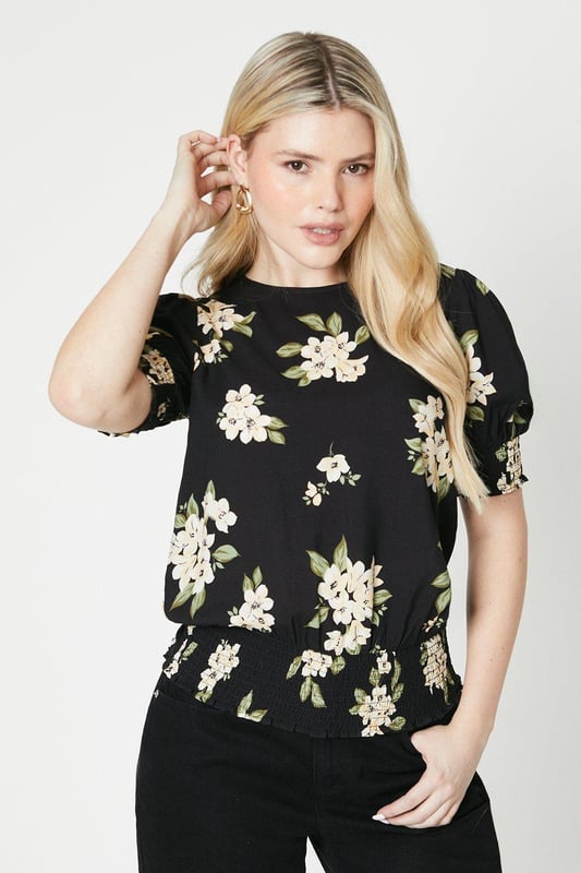 Shirred Hem Blouse