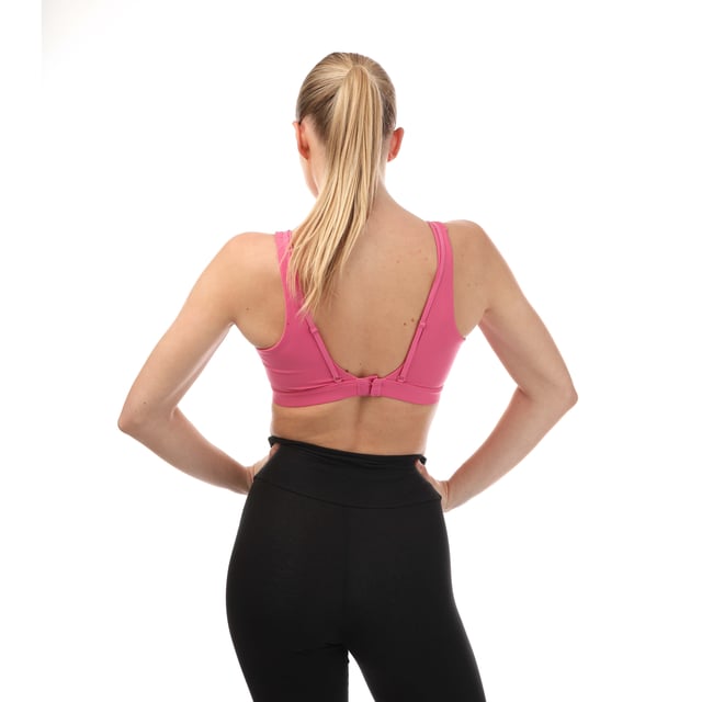 Women's adidas Power Impact Luxe Medium Support Bra in pink.- Round neck.- Removable padding.- Tight fit with medium support.- HEAT.RDY.- Main Material: 70% Polyamide (Recycled)  30% Elastane. Elastic Part: 76% Polyamide (Recycled)  24% Elastane. Outer Shell: 73% Polyamide (Recycled)  27% Elastane.- Ref: IC6906.