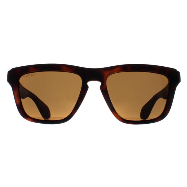 Gucci Rectangle Unisex Havana Brown GG1571S  Sunglasses showcase a contemporary rectangle design that seamlessly merges sophistication with bold fashion. The sleek and refined frame, adorned with the iconic Gucci logo detailing on the temples, exudes luxury at every glance. Precision engineered from premium materials, these shades prioritize comfort without compromising on durability, making them the perfect accessory for both fashion aficionados and trendsetters. Whether you're lounging poolside or striding through the city streets, the Gucci sunglasses are a testament to refined taste and unparalleled craftsmanship.