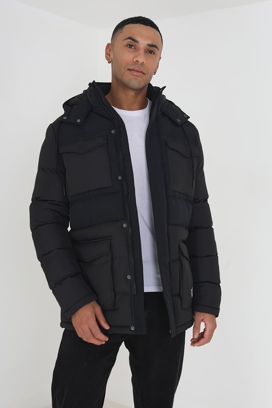 Brave soul puffer parka jacket with hood store