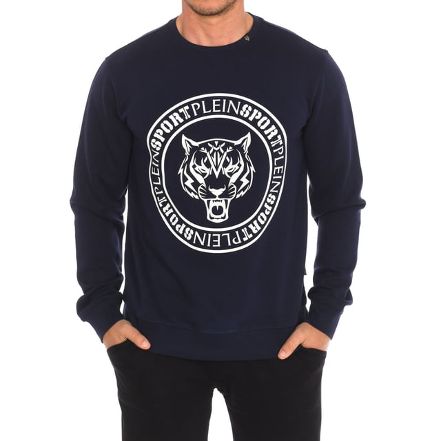 Sweatshirt Plein Sport.
 Ribbed crew neck.
 Brand print on the front.
 Ribbed cuffs and waistband.
 Seams seen in tone.
 Composition: 52% Cotton, 48% Polyester
 Care:
Wash at maximum temperature 30º.
 Iron at medium temperature.
 Do not use bleach.
 Do not use dryer.
 Do not dry clean.