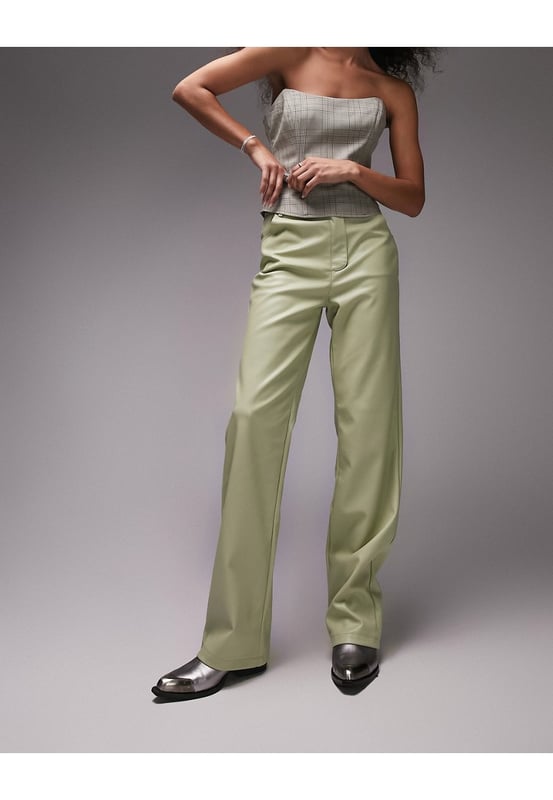 Topshop high hotsell waisted leather trousers
