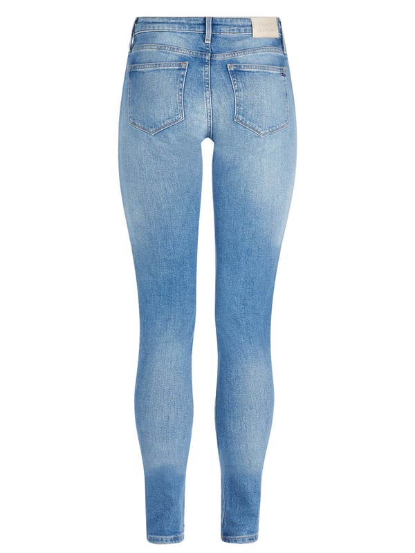 99% Baumwolle, 1% Elasthan; Tommy Hilfiger Jeans; Modell: WW0WW30206 1AE; Hochwertige Verarbeitung; Verschlüsse: Reißverschluss, Knopf; 5-Pocket-Stil; Skinny Fit, normale Taille; Tommy Hilfiger Logo-Details