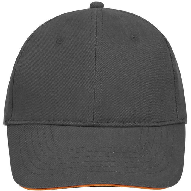 6 panel. Six ventilation eyelets. Size adjuster with metal buckle. Contrast sandwich peak on certain colours. Material: 100% thick brushed cotton. One size.