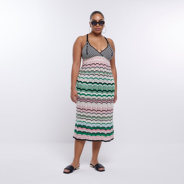 River island stripe midi dress hot sale