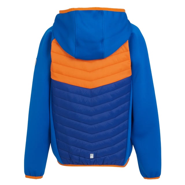 Regatta - "Kielder VIII" Hybridjacke für Kinder (Dunkelblau/Persimmon) 90% Polyester, 10% Elastan. Gewebe: Polyamid, Softshell, Synthetische Daunen, Warmloft-Isolierung. Design: Blockfarben, Logo, Gesteppt. Gewebetechnik: langlebig, Ergonomisch, Flexibel, Leicht, wasserabweisend, Wasserabweisend. Komprimierbar, Extol Stretch-Einsätze, Reflektierende Leiste, Reißverschlussschutz. Mit Kapuze. Langärmlig. Bündchen: Mit Stretch. Kapuzenmerkmale: angenähte Kapuze, Mit Stretch. Taschenart: Zwei Seitentaschen. Durchgehender Reißverschluss. Saum: Mit Stretch. Denier: 20. Material: Wetterfest. 104: 56 cm. 128: 66 cm. 140: 73,66 cm. 146-152: 78,74 cm. 170-176: 90,17 cm. 158: 81,28 cm. 164: 84 cm. 116: 61 cm.
