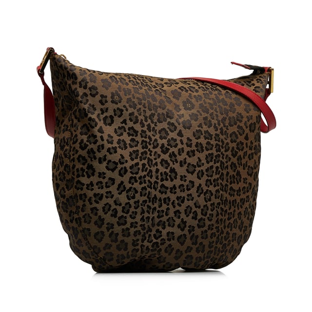 Vintage Fendi Leopard Print Hobo Brown