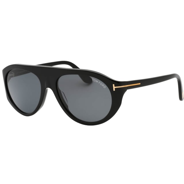Tom Ford Black Sunglasses, Lens Width = 57mm, Nose Bridge Width = 17mm, Arm Length = 135mm, Sunglasses, Sunglasses Case, Cleaning Cloth and Care Instructions all Included, 100% Protection Against UVA &amp; UVB Sunlight and Conform to British Standard EN 1836:2005, Black Sunglasses