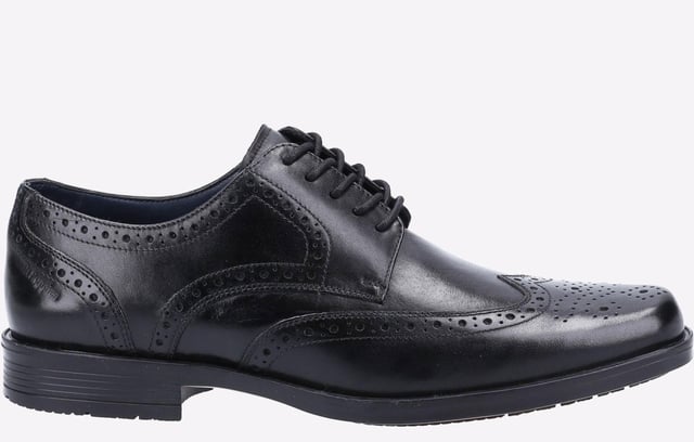 Hush Puppies Brace Brogue Lace-up Black Smooth Leather Mens Zapatos HPM2000_110