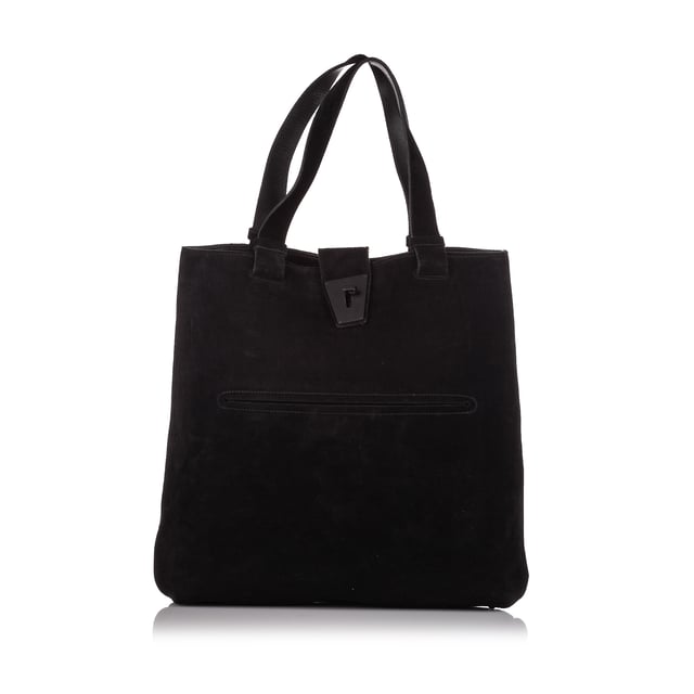 VINTAGE. RRP AS NEW. This tote bag features a velvet body, an exterior front slip pocket, flat leather handles, a top strap with twist lock closure, and an interior slip pocket.Exterior back is discolored and stained. Exterior bottom is discolored and stained. Exterior corners is discolored and peeling. Exterior front is discolored and stained. Exterior handle is out of shape.

Dimensions:
Length 36cm
Width 35cm
Depth 10cm
Hand Drop 19cm

Original Accessories: This item has no other original accessories.

Serial Number: 101303 204991
Color: Black
Material: Fabric x Velvet x Leather x Calf
Country of Origin: Italy
Boutique Reference: SSU165311K1342


Product Rating: GoodCondition

Certificate of Authenticity is available upon request with no extra fee required. Please contact our customer service team.