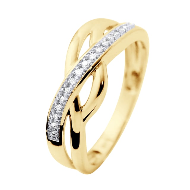 Ring Luxury - Diamonds 0,04 Cts - Gold - Size available from 48 to 62 , I to U - Our jewellery is made in France and will be delivered in a gift box accompanied by a Certificate of Authenticity and International Warranty