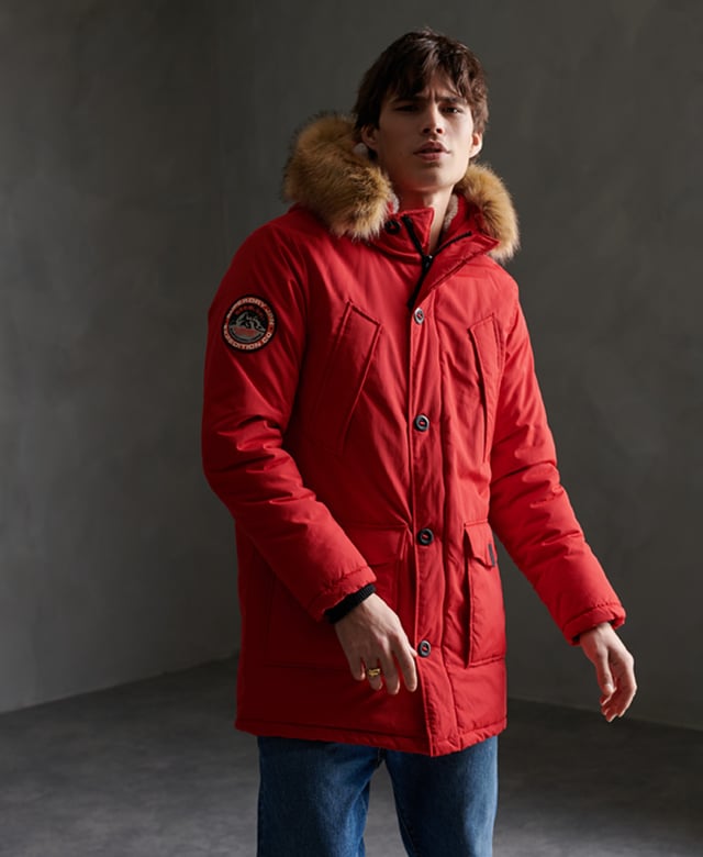 Mens red cheap superdry jacket