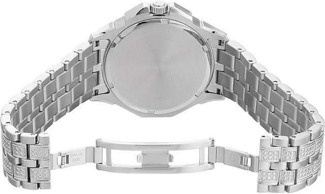 This Bulova Crystal Multi Dial Watch for Men is the perfect timepiece to wear or to gift. It's Silver 42 mm Round case combined with the comfortable Silver Stainless steel watch band will ensure you enjoy this stunning timepiece without any compromise. Operated by a high quality Quartz movement and water resistant to 3 bars, your watch will keep ticking. This elegant, fashionable watch set with beautiful stones is a perfect gift for New Year, birthday,valentine's day and so on -The watch has a calendar function: Day-Date, 24-hour Display, Luminous Hands High quality 21 cm length and 21 mm width Silver Stainless steel strap with a Deployment clasp Case diameter: 42 mm,case thickness: 11 mm, case colour: Silver and dial colour: Silver