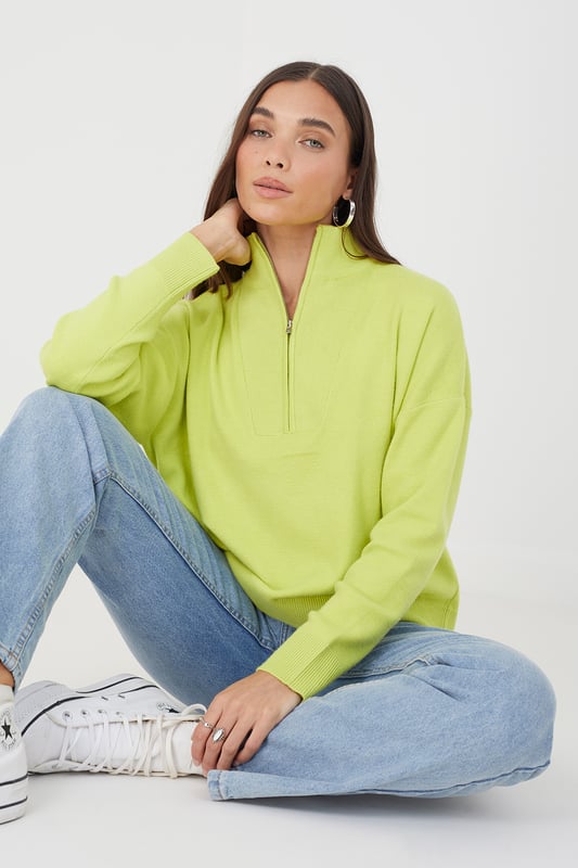 Elevate your everyday style with this knitted jumper from Brave Soul. This cosy stylish jumper features a half zip fastening and ribbed collar and cuffs. Team with a pair of jeans for effortless style. Model wears UK size S.