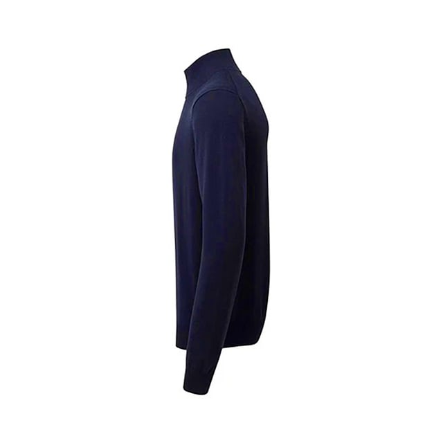 Embrace a modern silhouette with the cotton blend 1/4 zip sweatshirt. Features decorative tuck stitching and a ribbed knit on the cuffs and hem. Sizes (chest to fit): S (37in), M (40in), L (42in), XL (44in), XXL (47in), 3XL (49in). Materials: 87% cotton, 11% nylon, 2% elastane.