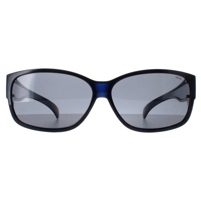 INVU Rectangle Unisex Transparent Blue Blue Polarized E2401  Sunglasses Transform your prescription glasses into stylish sunglasses with the INVU Fit-Over Designer Sunglasses model E2401J, perfect for both men and women. These innovative fit-overs feature a sleek rectangular crystal blue plastic frame with matching blue polarized lenses, providing superior UV protection and glare reduction. The E2401J model effortlessly combines modern design with practicality, allowing you to enjoy the look and feel of sunglasses while keeping your prescription glasses on. Available at an incredible discount from the regular retail price, these premium fit-overs offer a cost-effective and fashionable solution for any eyewear collection. Upgrade your style with INVU and experience the ultimate in convenience and elegance.