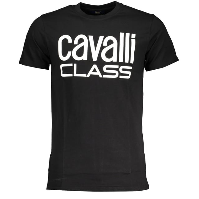 Blijf stijlvol en zelfverzekerd met dit Cavalli Class merk Logo Zwarte T-Shirt. Dit comfortabele topje laat jouw unieke gevoel voor stijl zien en zorgt voor een onvergetelijke indruk! Ronde hals, Korte mouwen, 100% Katoen, Regular Fit, Valt waarachtig op maat, Zwart T-shirt
