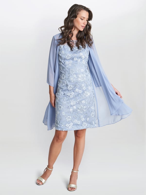 Dress with top chiffon jacket