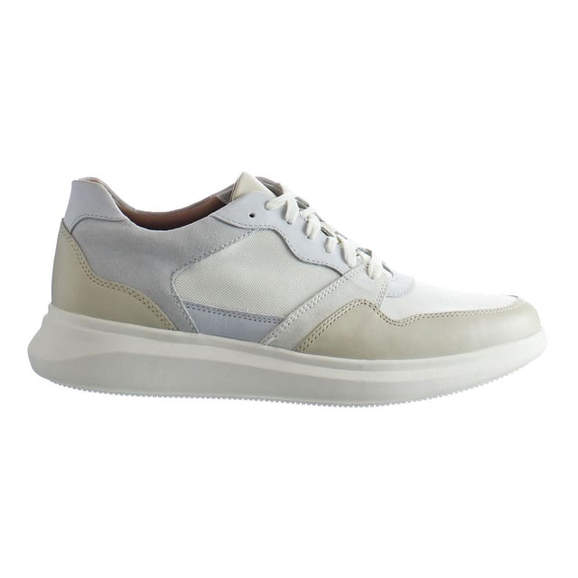 Clarks mens white trainers online
