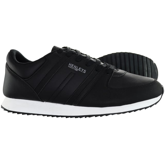 The Henleys Renner Men's Running Trainers are crafted to optimize your running performance while keeping you stylish and comfortable throughout your workouts. Here are the key features of these exceptional trainers:

 Modern Design:  The Renner trainers feature a contemporary design that seamlessly blends style with functionality, making them a perfect choice for both athletic activities and casual wear.

 Breathable Upper:  Engineered with a breathable mesh upper, these trainers ensure maximum airflow to keep your feet cool and dry, even during intense runs or workouts.

 Lightweight Construction:  Built with lightweight materials, the Renner trainers offer a feather-light feel, allowing for effortless movement and agility on the track or treadmill.

 Responsive Cushioning:  Equipped with responsive cushioning in the midsole, these trainers provide excellent shock absorption and energy return, helping to reduce fatigue and enhance your performance.

 Durable Outsole:  The durable rubber outsole of the Renner trainers offers exceptional traction and grip on various surfaces, ensuring stability and confidence with every stride.