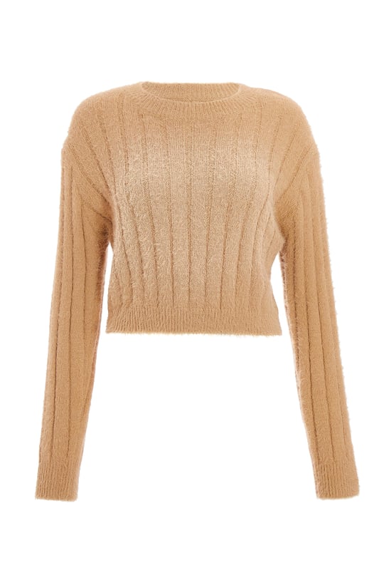 - Knitted finish - Cropped style - Long sleeves - Model height: 5' 9" - Model wears uk 8 / us 4 / eur 36 - Always check the care wash label - Cool hand wash with mild detergent