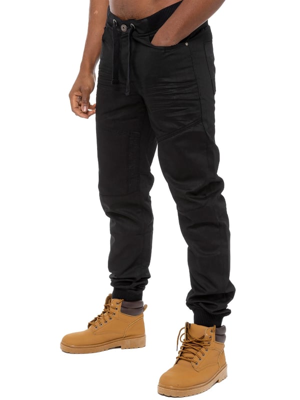 Cuffed denim joggers top