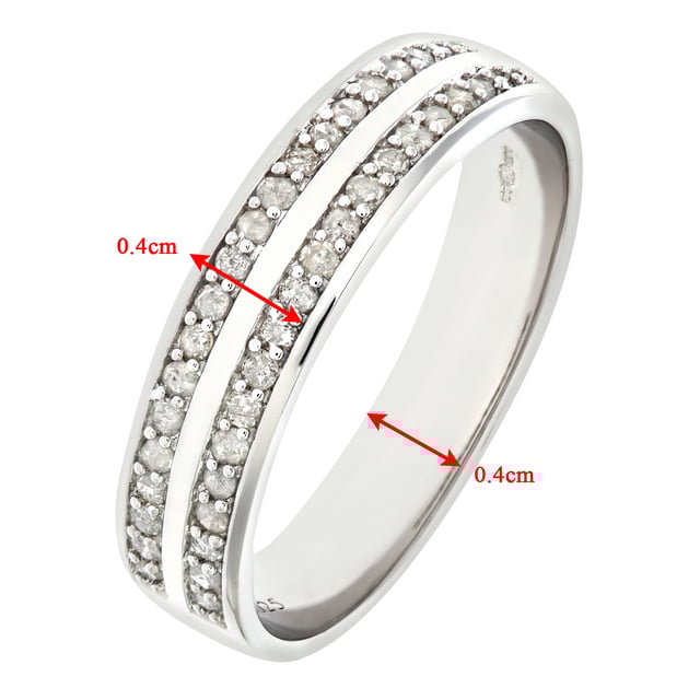 Oro blanco de 9 quilates (375): 3,7 g; # Diamante: 0.25ct