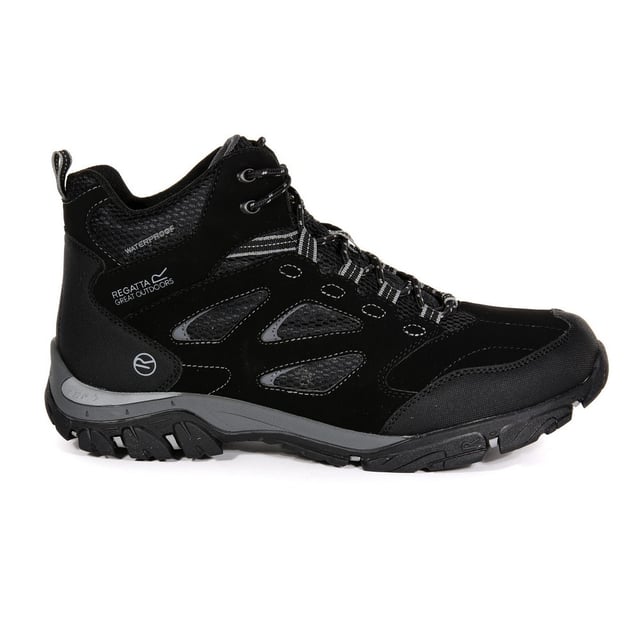 Mens hiking boots made of Isotex waterproof material. Seam sealed with internal membrane bootee liner. Hydropel water resistant technology. Deep padded neoprene collar and mesh tongue. Rubberised toe and heel bumpers. New and improved fit with precise heel hold and generous toe room. EVA comfort footbed. Stabilising shank technology. Internal EVA Pocket for underfoot comfort and reduced weight. New rubber outsole with self cleaning and angled lugs for propulsion, breaking and self cleaning properties. 15% Polyester, 85% Polyurathane.