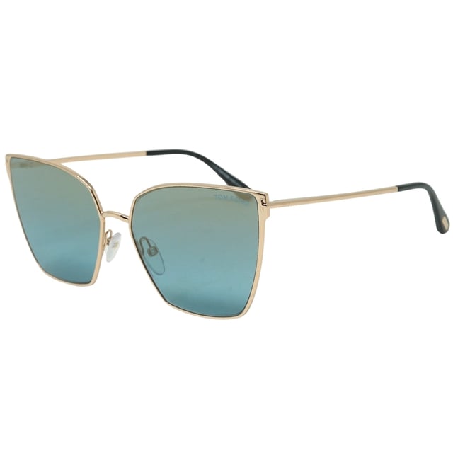 Tom Ford Helena FT0653 28V Gold Sunglasses. A touch of fun for your summer days, but nothing too out of the ordinary for a Tom Ford collectible. Tom Ford Gold Sunglass perfect for the summer.. Made In Italy, Tom Ford Gold Sunglass, Lens Width = 59mm, Nose Bridge Width = 15mm, Arm Length = 140mm. Branded Sunglasses Case and Cleaning Cloth Included. 100% Protection Against UVA &amp; UVB Sunlight and Conform to British Standard EN 1836:2005, Sunglasses, Sunglasses Case, Cleaning Cloth and Care Instructions all Included. Tom Ford FT0653/S 28V Helena Sunglasses