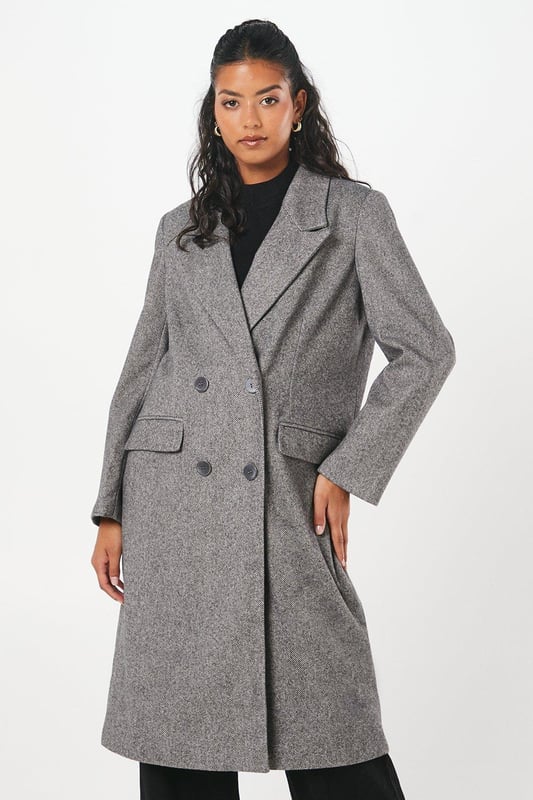 Petite herringbone coat sales