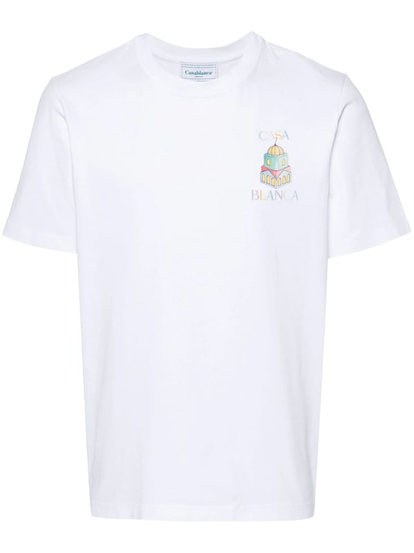 The Objets En Vrac T-Shirt is a screen-printed organic cotton tee, completed with a classic crewneck, short sleeves and Casablanca Paris branded label, designed for a relaxed fit.