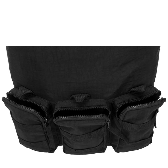 Our largest backpack made in our Contore nylon fabric. This lightweight backpack has plenty of internal space as well as a unique triple-pocket design and internal laptop sleeve (fits 15 inch laptop / Apple MacBook Pro 16 inch) for you to organise all your essentials. It's stylish design is discreet and adaptable enough to style with any outfit. The perfect bag for your every day commute or casual day-trip. Features: , Water Resistant Contore nylon fabric, 15 inch padded laptop sleeve - Fits Apple MacBook Pro 16 inch, Zip top opening to main compartment, Triple front zip pocket with webbing loops, Internal zip pocket for smaller valuables, 2 Internal mobile phone slip pockets - fits normal and plus size smart phones, 3 Internal pen slip pockets, Ergonomic contoured back panel, Adjustable padded backpack straps, Top grab handle, Large model Style Ref: 52000 BLACK