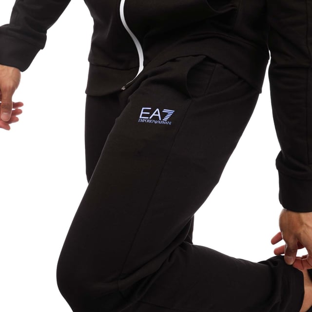 Black Emporio Armani EA7 Crew Reflective Tape Tracksuit JD Sports