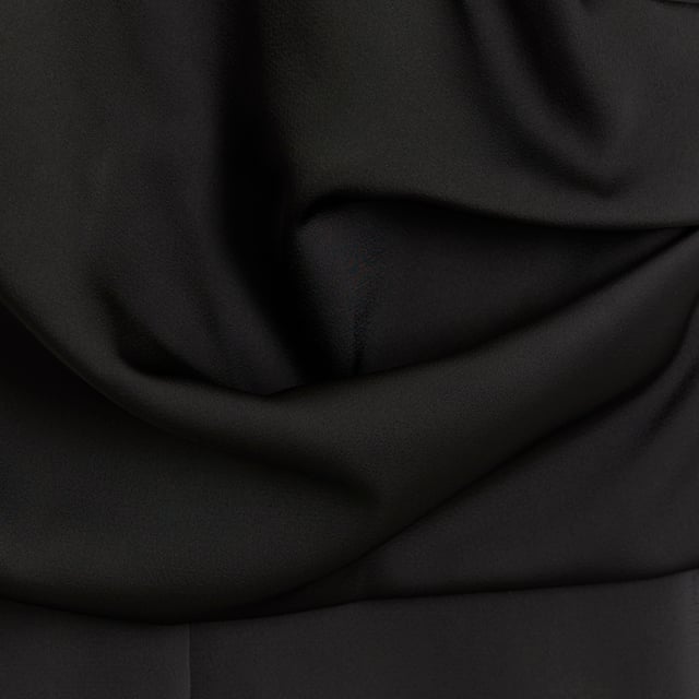 Petite collection, One shoulder design, Satin fabric, Asymmetric neckline, Long sleeve