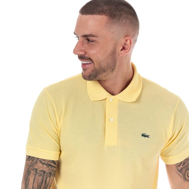 Lacoste L1212 poloshirt met klassieke pasvorm voor heren, geel